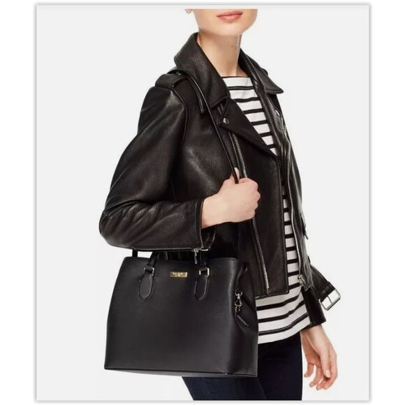 EUC KATE SPADE Black Laurel Way Evangelie Satchel Crossbody Bag - Picture 14 of 15